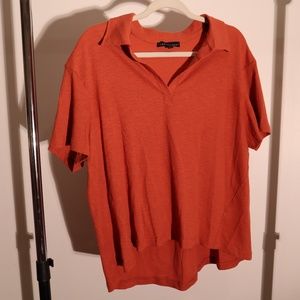 burnt orange oversized blouse